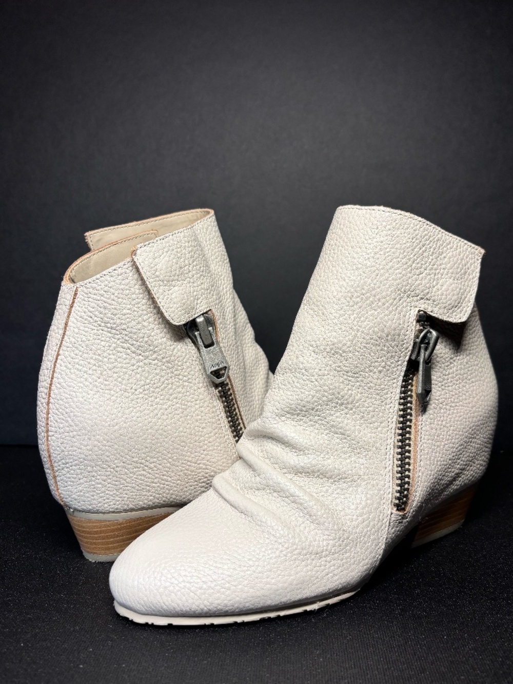 NAYA Leather Ankle Booties Balance Man Mauve Gray Fillie Size 6